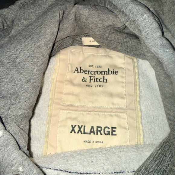 Abercrombie & Fitch Gray Hoodie with Colorful Indian Embroidery Y2K - Picture 2 of 8